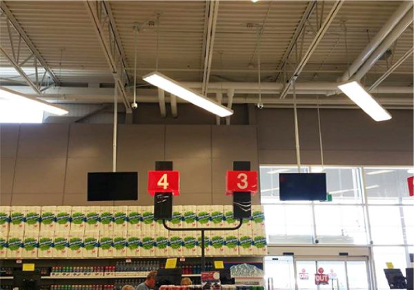 security camera displays in a store